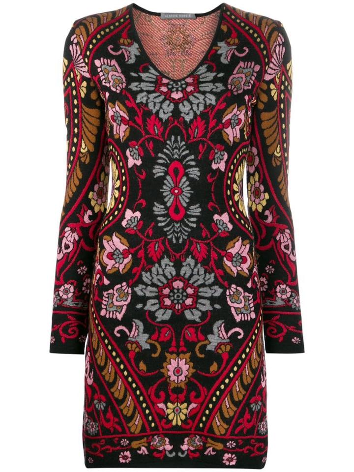 Alberta Ferretti Knitted Short Dress - Black