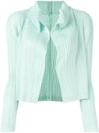 Pleats Please By Issey Miyake Pleated Cropped Jacket, Women's, Size: 4, Green, Polyester