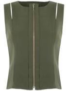 Gloria Coelho - Cut Out Top - Women - Elastodiene/polyamide - 44, Green, Elastodiene/polyamide