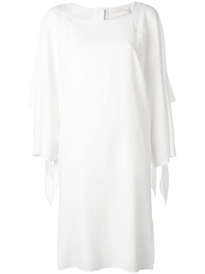 Chloé - Square Neck Shift Dress - Women - Silk/acetate/viscose - 36, White, Silk/acetate/viscose