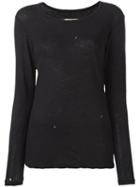 Current/elliott Boat Neck Pullover, Women's, Size: 0, Black, Cotton/linen/flax