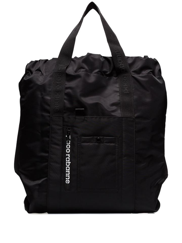 Paco Rabanne Logo Print Tote - Black