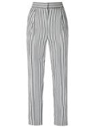 Reinaldo Lourenço - Striped Trousers - Women - Cotton - 40, Black, Cotton