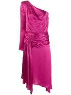 Each X Other One-shoulder Asymmetric Midi Dress - Pink