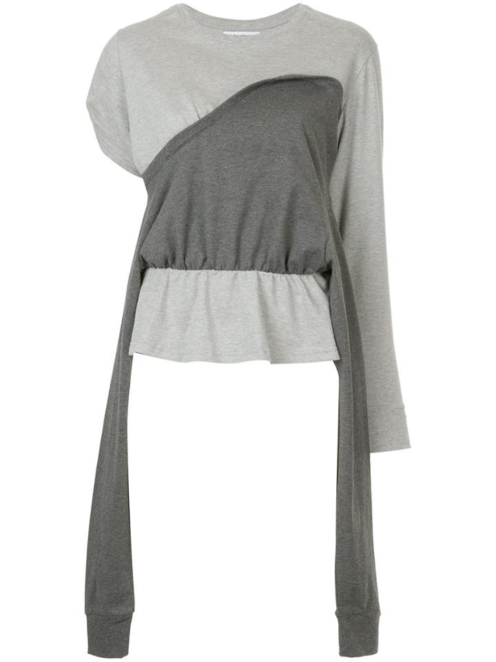 Kotohayokozawa Attached Sweatshirt T-shirt - Grey