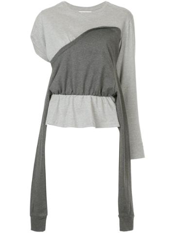 Kotohayokozawa Attached Sweatshirt T-shirt - Grey