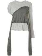 Kotohayokozawa Attached Sweatshirt T-shirt - Grey