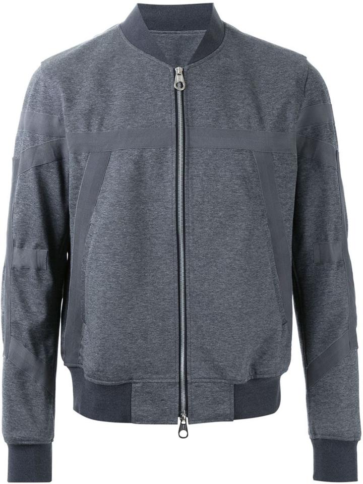 Wooyoungmi Wrap Belt Detail Bomber Jacket, Men's, Size: 48, Grey, Rayon