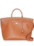 Burberry Studded Leather Society Top Handle Bag - Brown