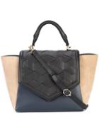 Welden - Block Panel Textured Winged Tote - Women - Leather - One Size, Brown, Leather