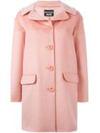 Boutique Moschino Buttoned Short Coat, Women's, Size: 38, Pink/purple, Polyamide/acetate/rayon/virgin Wool