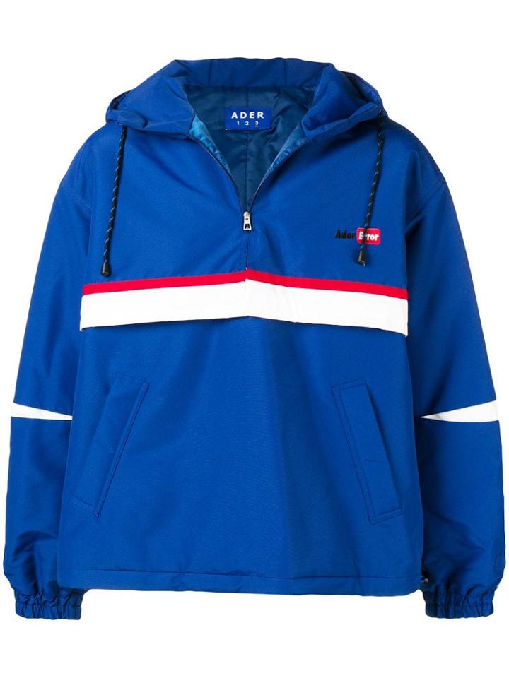 Ader Error Logo Tech Hooded Anorak - Blue