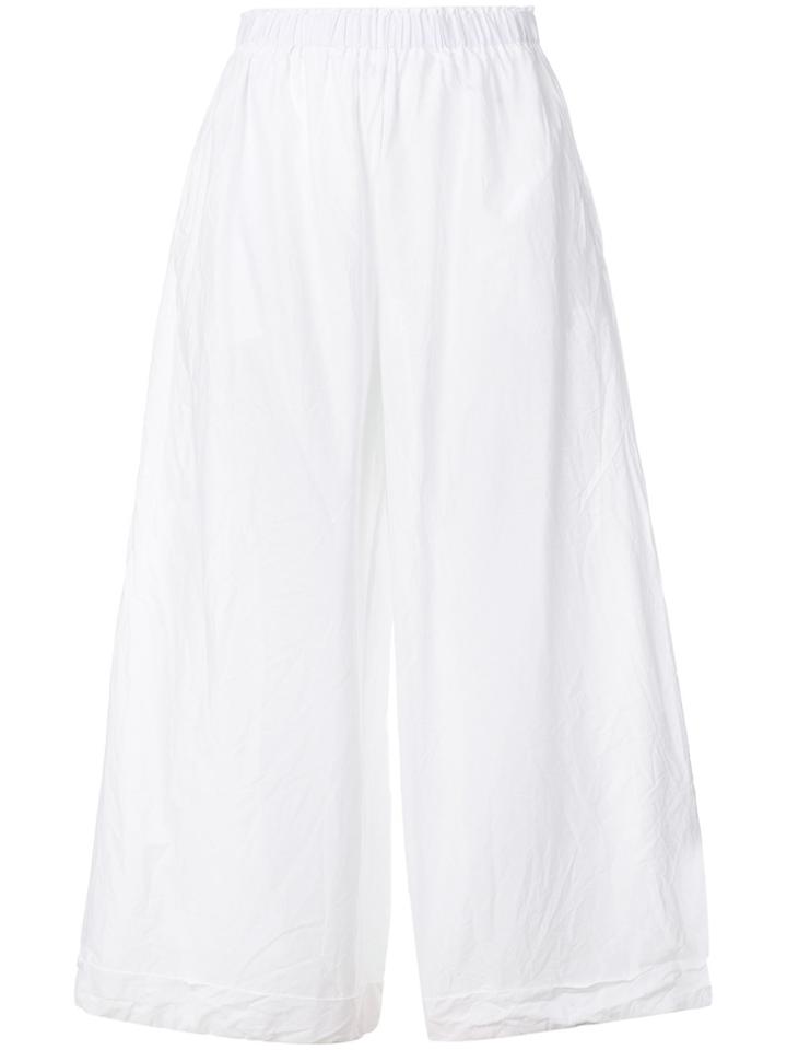 Daniela Gregis Cropped Wide Leg Trousers - White