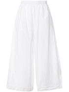 Daniela Gregis Cropped Wide Leg Trousers - White