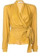 Patbo Velvet Wrap Top - Yellow & Orange