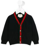 Gucci Kids Web V-neck Cardigan, Boy's, Size: 18-24 Mth, Black