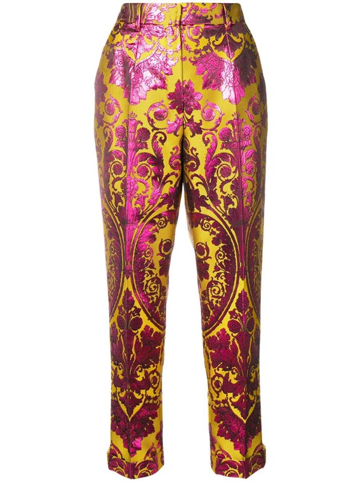 Dolce & Gabbana Slim Jacquard Trousers - Pink