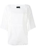 Embroidered Blouse - Women - Cotton - S, White, Cotton, Erika Cavallini