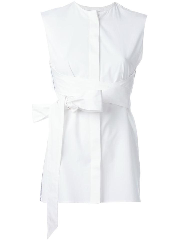 Each X Other Belted Wrap Sleeveless Blouse
