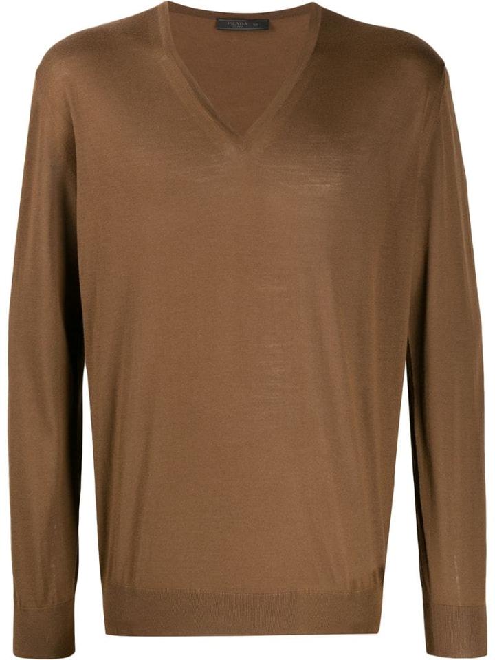 Prada Fine Knit Sweater - Brown