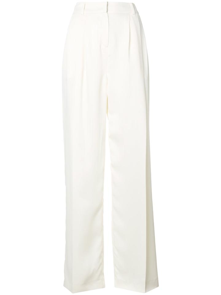 Magda Butrym Pleated High-rise Palazzo Pants - Nude & Neutrals