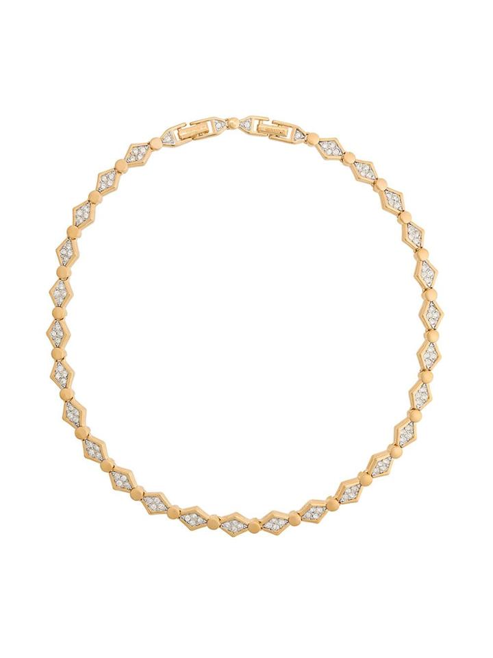 Nina Ricci Vintage 1980's Crystal Necklace - Metallic