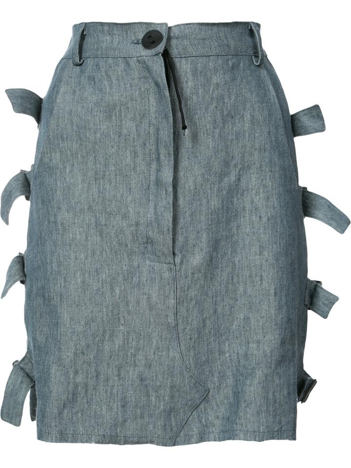 Area Di Barbara Bologna - Sectioned Mini Shirt - Women - Linen/flax/ramie - S, Blue, Linen/flax/ramie