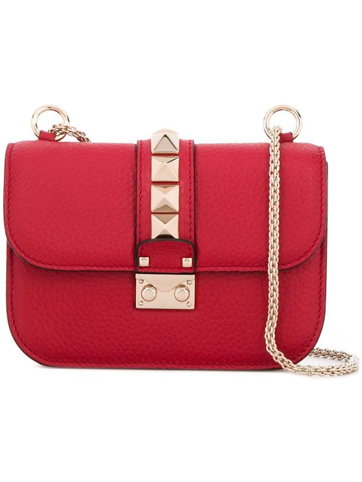 Valentino Mini 'glam Lock' Shoulder Bag, Women's, Red