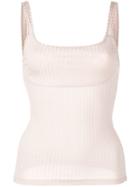 Fleur Du Mal Fitted Ribbed Tank Top - Neutrals