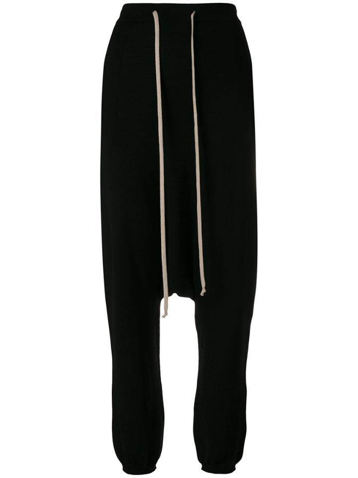 Rick Owens Dropped Crotch Track Pants - Black