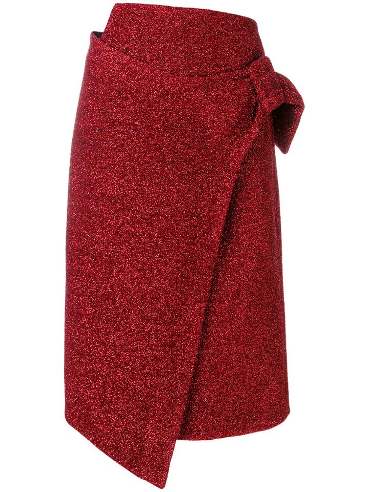 Petar Petrov High Waisted Belted Skirt - Red
