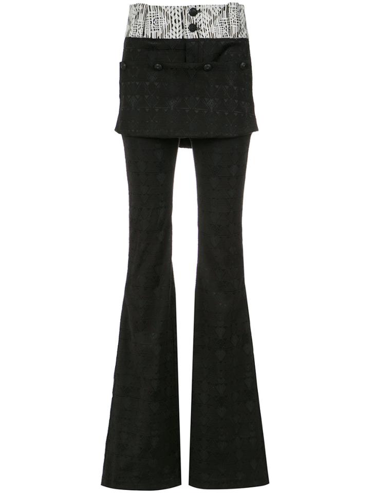 Andrea Bogosian Jacquard Flared Trousers - Black