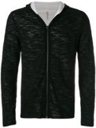 Transit Slim Fit Zip Front Hoodie - Black