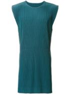 Homme Plissé Issey Miyake Pleated Sleeveless Pullover, Men's, Size: 2, Green, Polyester