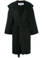 Loewe Belted Wrap Coat - Black