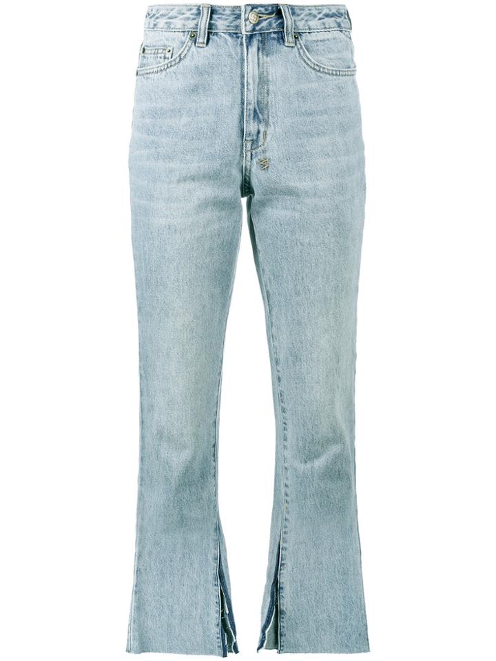Ksubi Blue Skinny Kickn Cropped Flares