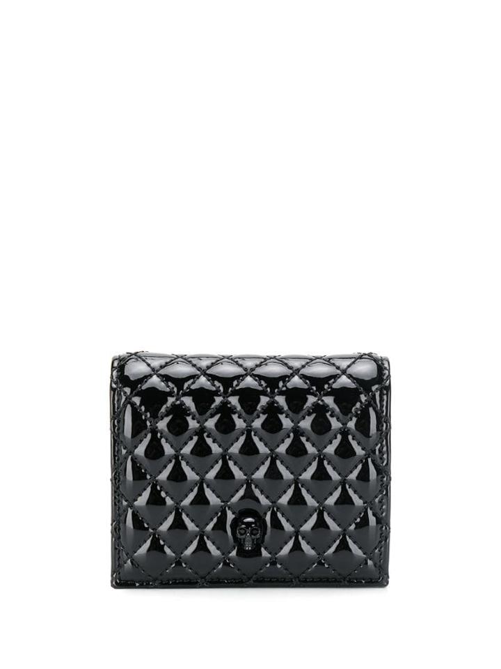 Alexander Mcqueen Skull Detail Quilted Wallet - Black