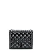 Alexander Mcqueen Skull Detail Quilted Wallet - Black