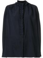 Holland & Holland High Neck Ruffle Shirt - Blue
