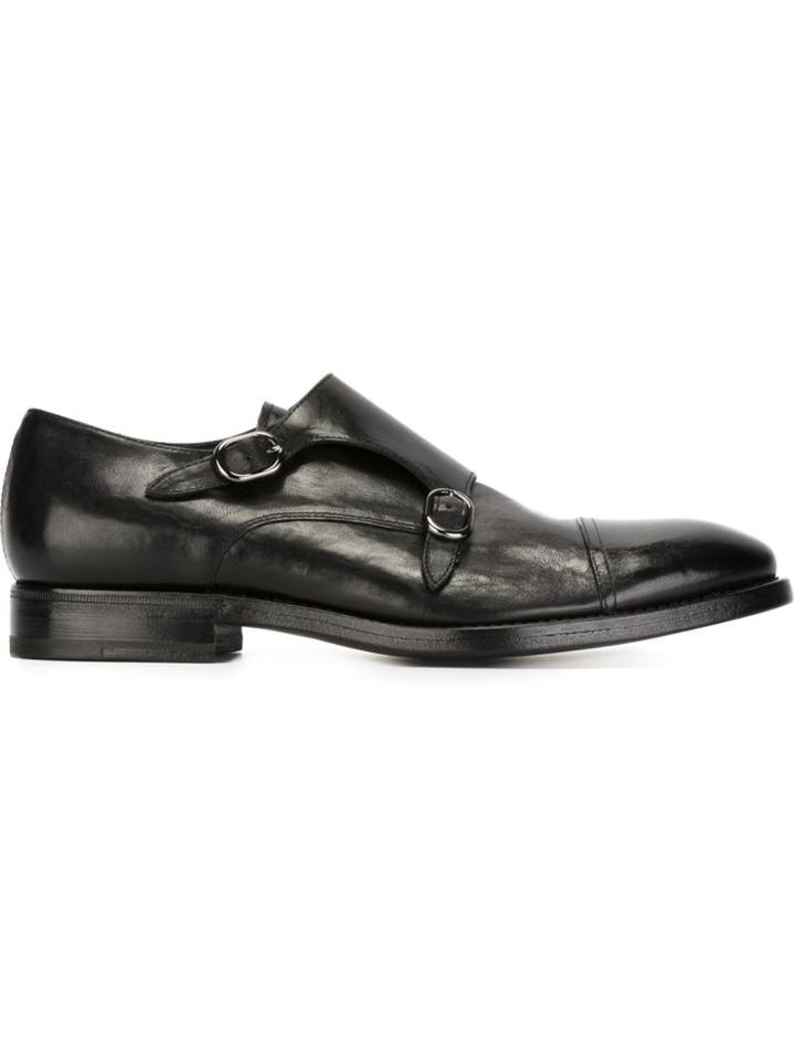 Henderson Baracco Classic Monk Shoes, Men's, Size: 42, Black, Beaver Fur/leather