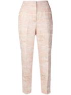 Blugirl Embroidered Fitted Trousers - Pink & Purple