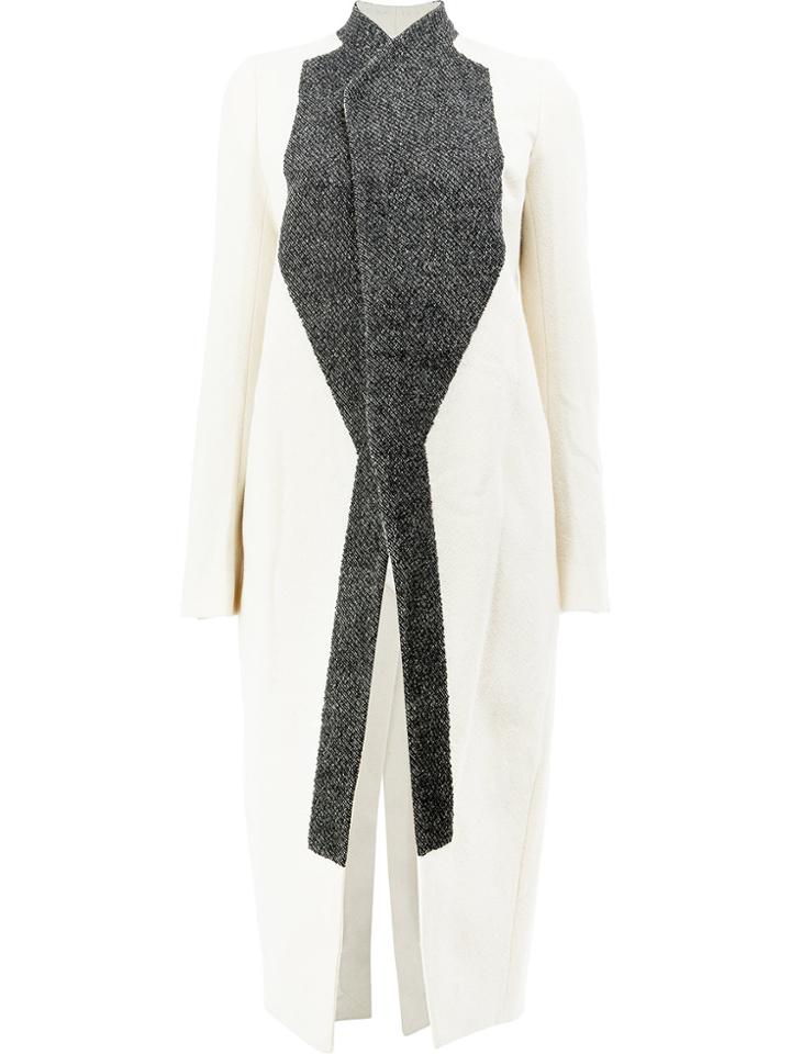 Rick Owens Panel Wrap Coat - White