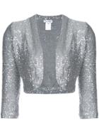 Oscar De La Renta Sequined 3/4 Sleeve Bolero - Metallic