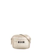 Msgm Metallic Logo Belt Bag - Gold