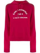 Karl Lagerfeld Address Logo Hoodie - Red