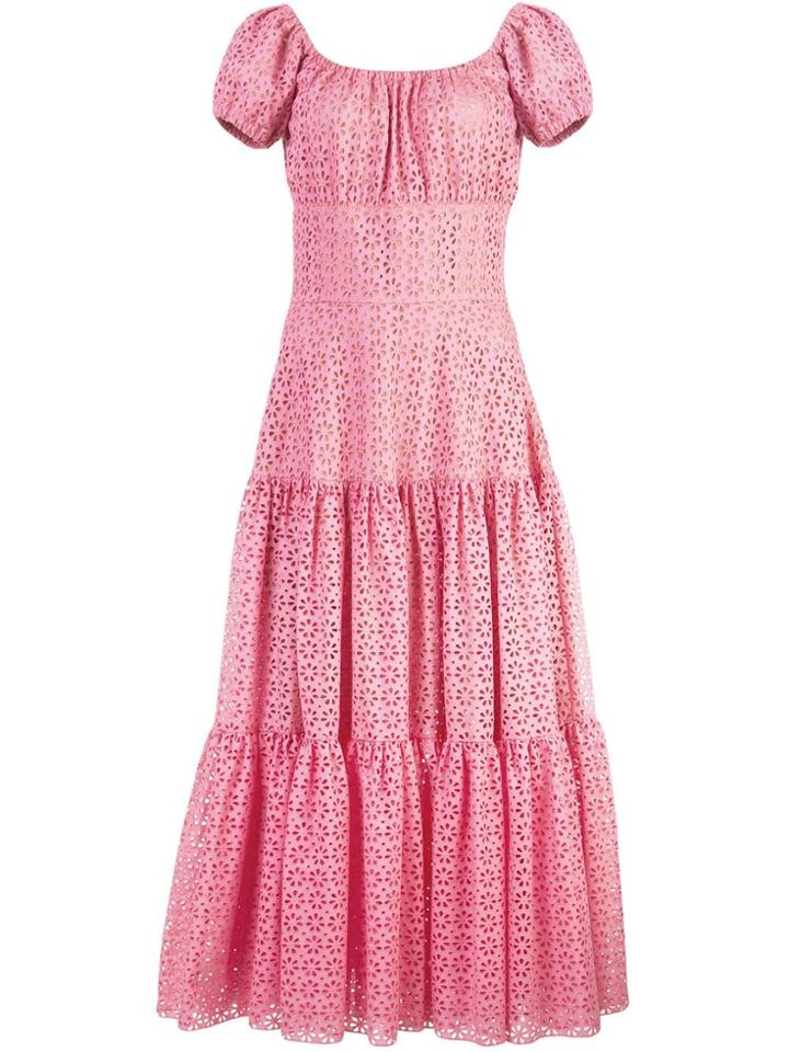 Michael Kors Long Embroidered Cut-out Dress - Pink