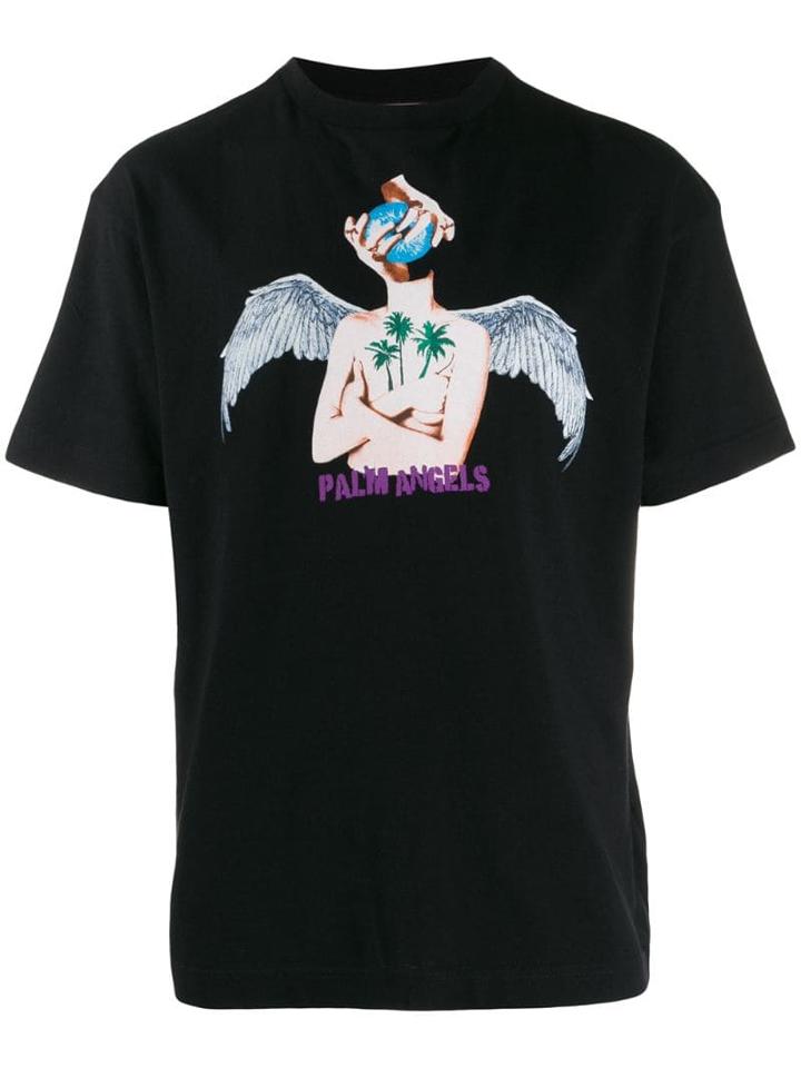 Palm Angels Palm Angels - Man - Angel S/s Tee Black Multicolor