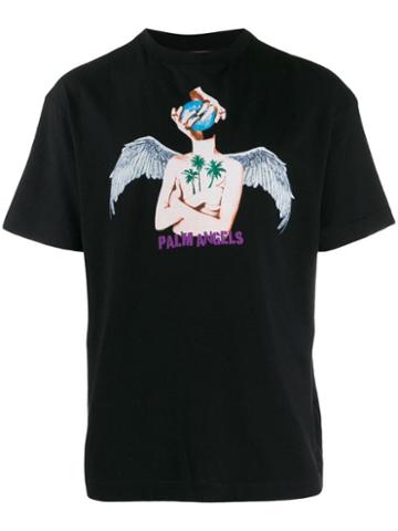 Palm Angels Palm Angels - Man - Angel S/s Tee Black Multicolor
