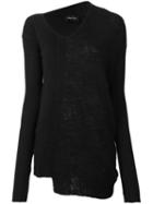 Andrea Ya'aqov Panelled V-neck Jumper, Women's, Size: Medium, Black, Modal/virgin Wool/viscose/spandex/elastane