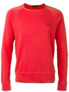 Polo Ralph Lauren Embroidered Logo Sweatshirt, Men's, Size: Large, Yellow/orange, Cotton